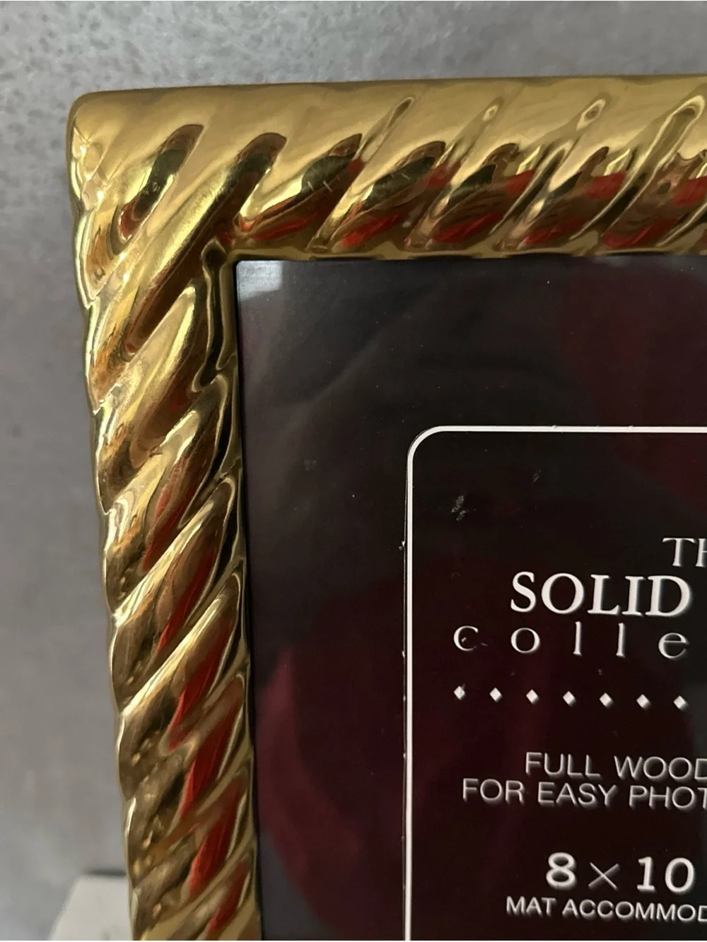 VINTAGE SOLID BRASS PICTURE FRAME FITS 8X10 WOOD BACK - Picture 2 of 7